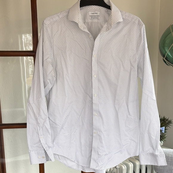 Calvin Klein Other - Calvin Klein Patterned White Dress Shirt